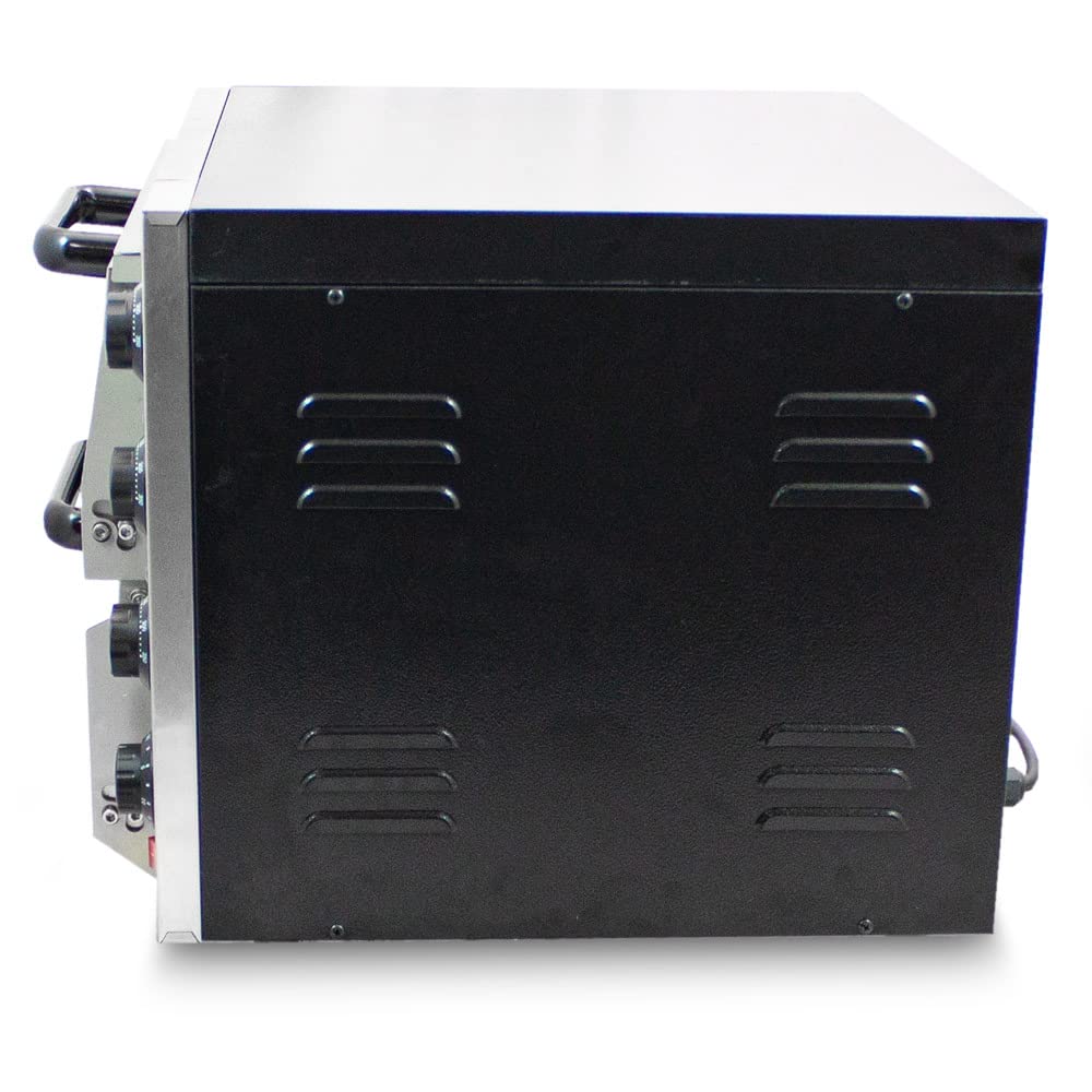 Bituxx Professioneller Doppel Pizzaofen Pizzabackofen Pizzamaker Elektrisch 3000W mit Steinplatte, Gastro Steinbackofen für Pizza, Brot und Backwaren, Leistung 3000 Watt, Temperatur bis zu 350°C