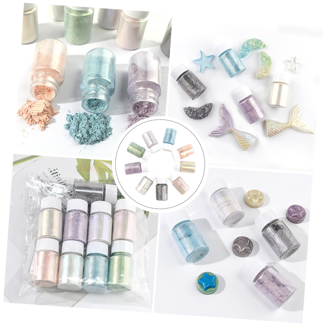27-teiliges Set Mit Natürlichen Pigmentpulvern Für Kunsthandwerk Make-up Nagelkunst Lidschatten Lippenstift Sicher Für Die Haut