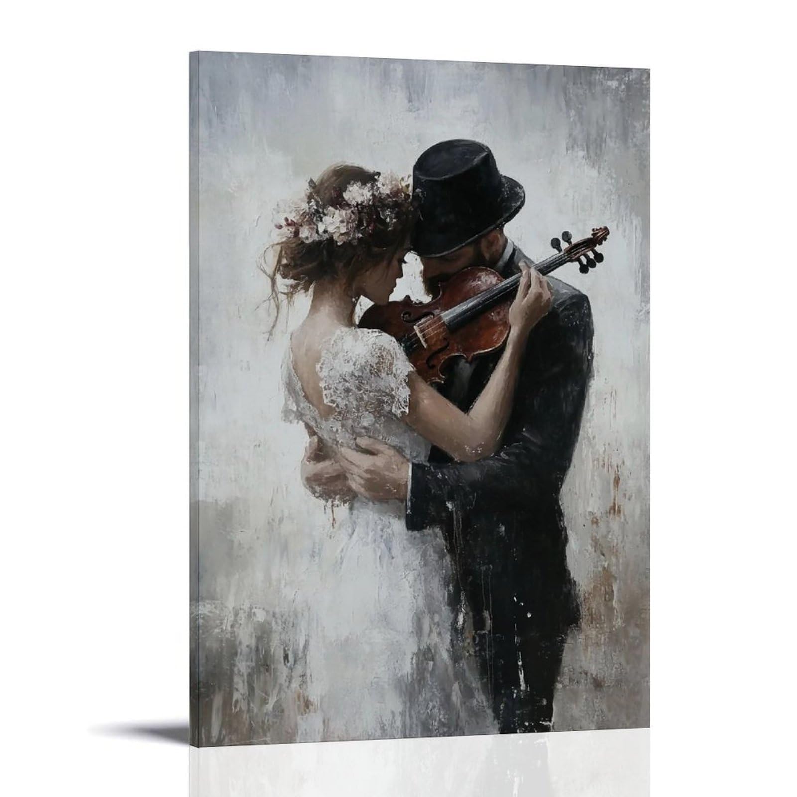 HUERYRYHY Melody Embrace 04 Poster Wall Art Canvas Vintage Aesthetic Painting Decor for Rooms 20x30inch Frame-style