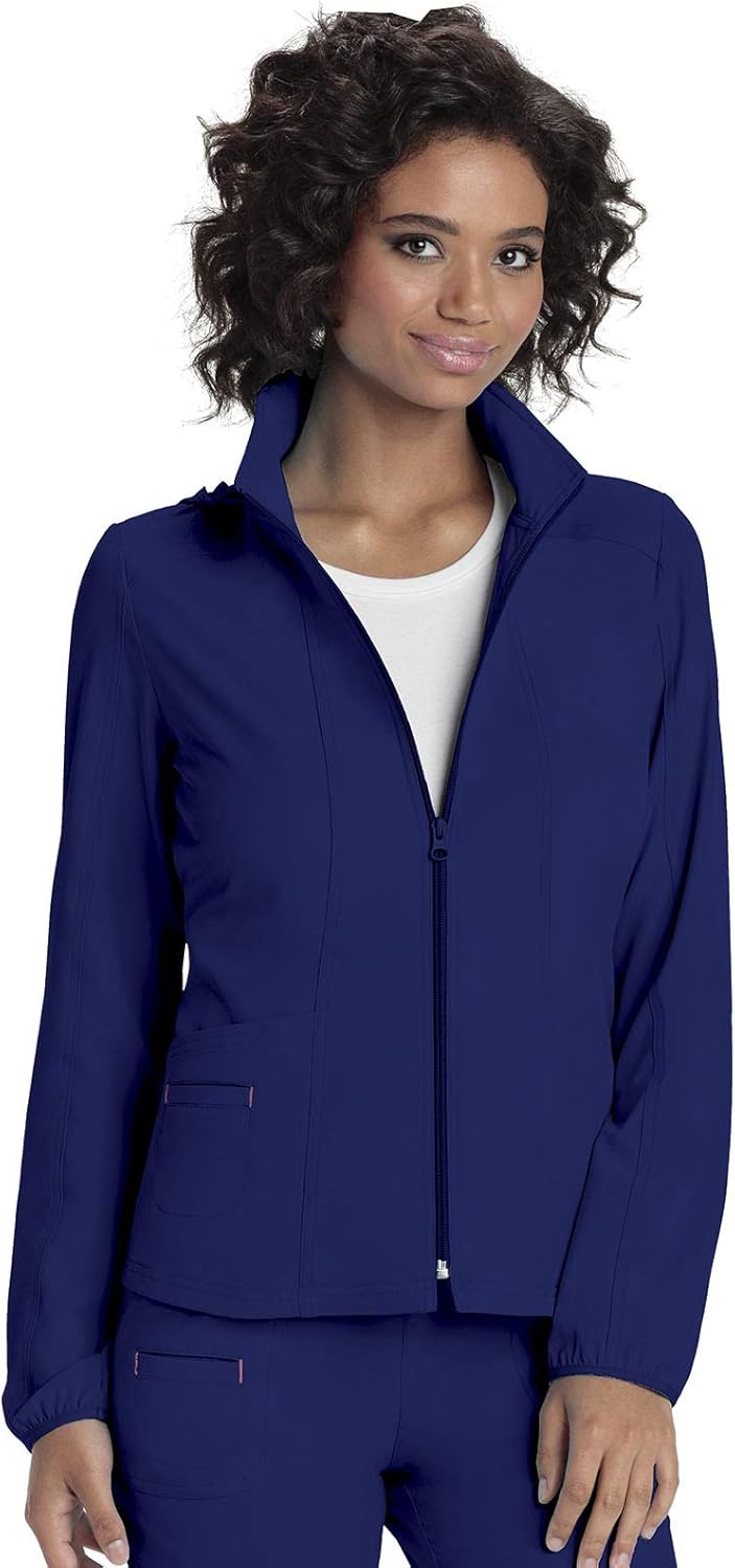 HeartSoul Break On Through Women Warm Up Scrubs Jacket Zip Front 20310