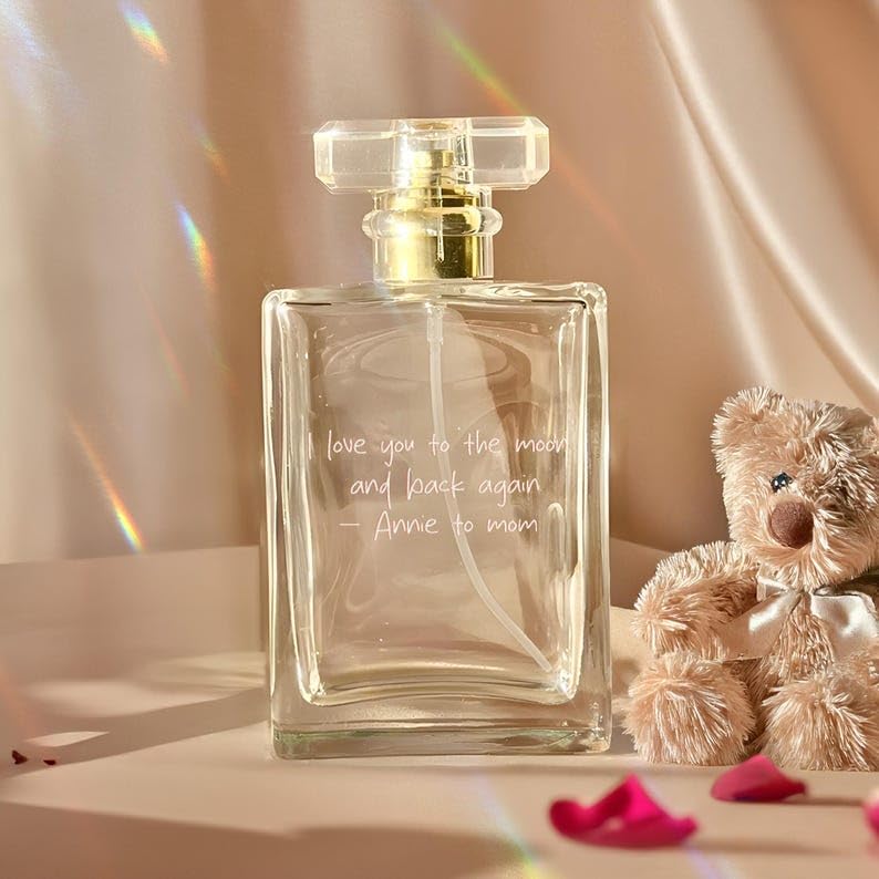 Personalized Handwriting Perfume Bottle – Custom Mother’s Day Gift for Mom, Mother of the Bride - 3.4oz Glass Refillable Spray Bottle, Actual Handwriting Gifts