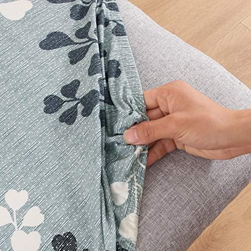 TEERFU Stretch Chair Seat Covers for Dining Room, Elastic Dining Chair Seat Protector Cover Removable Washable Chair Slipcovers with Ties, Set of 4
