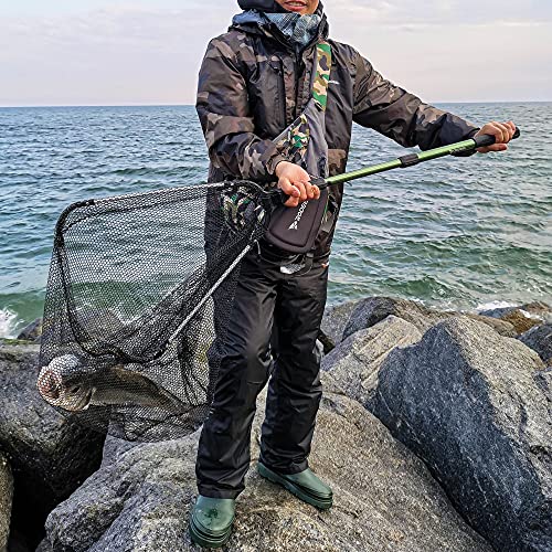Rodeel Rubber Coated 61" Telescopic Fishing Folding Landing Net Pole Extending 23-61 inch 58-155 cm for Fly Carp Course Sea - Image 6