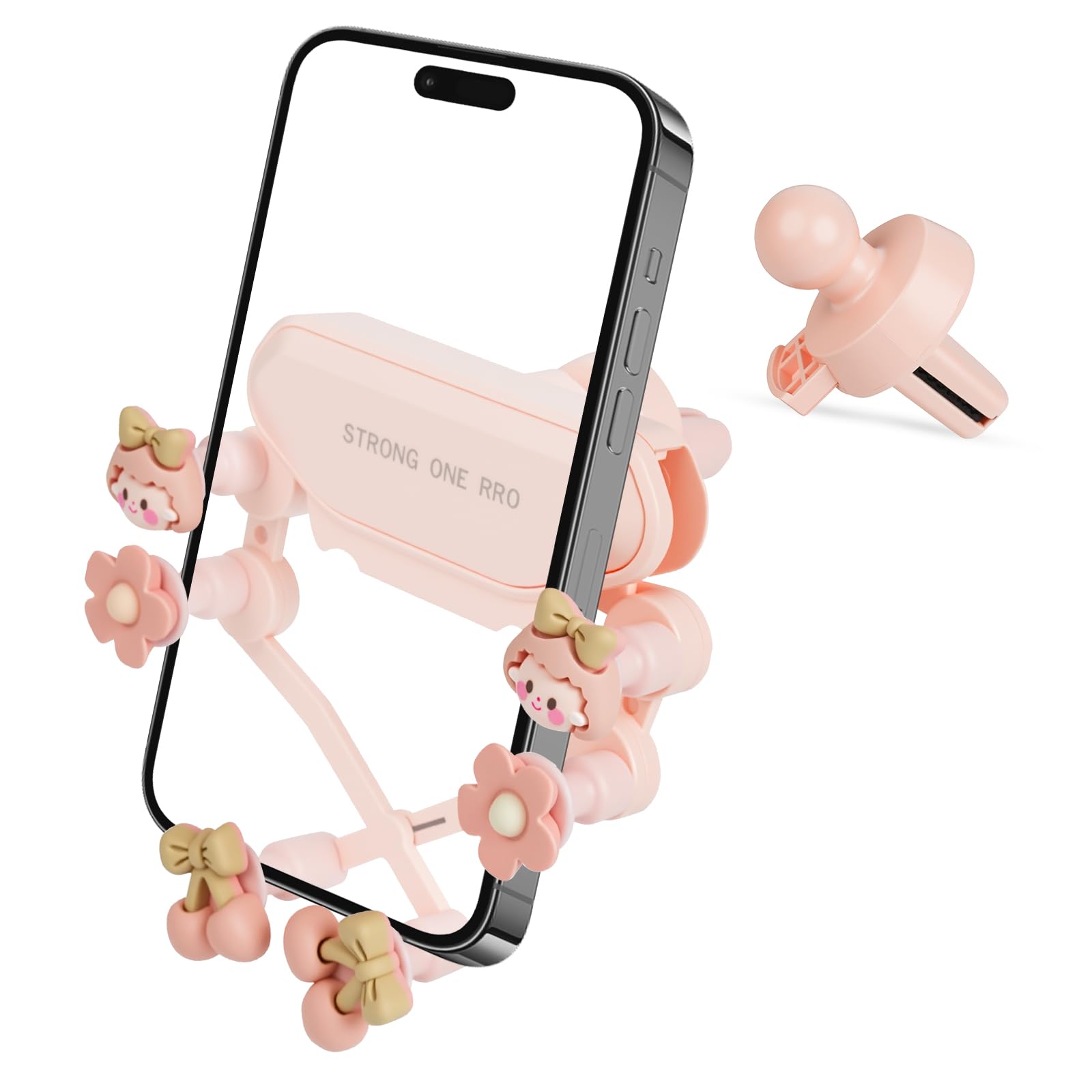 Upgraded Car Phone Holder Dashboard Mount for Womens - 360° Rotatable Cell Phone Car Mount for Windshield/Air Vent/Dash - Secure Anti-Slip Grip for iPhone Pro, Samsung Galaxy S23, All Smartphones