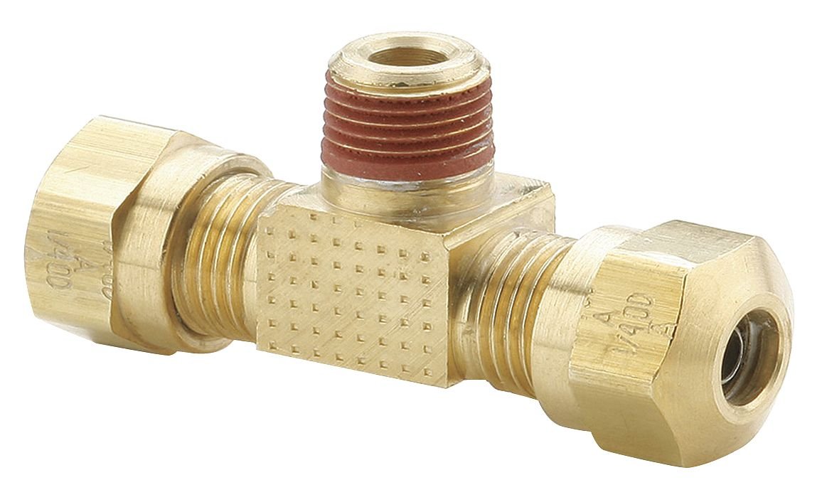 Parker Hannifin VS272NTA-6-6 Brass Air Brake-NTA Male Branch Tee Fitting, 3/8