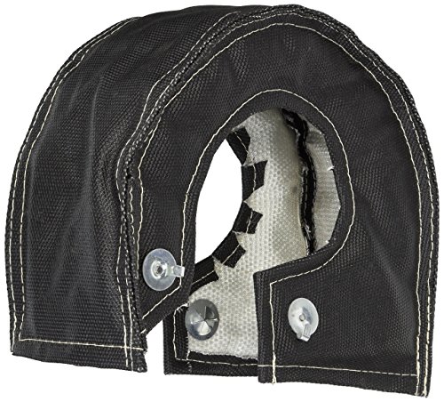 Spec-D Tuning TB-T4BLK T4 Black Turbo Heat Blanket Turbocharger Shield Cover W/White Stitching