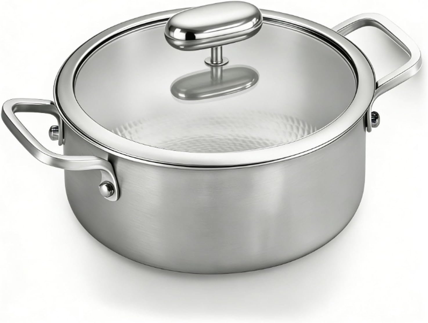 Titanium Soup Pot, Pure Titanium Hammered Stock Pot, Soup Pot for Pasta, Heavy Duty Induction Cooking Pot, Even Heating, Nonstick Thick Bottom Big Stockpot, Dishwasher Safe,8 Quarts
