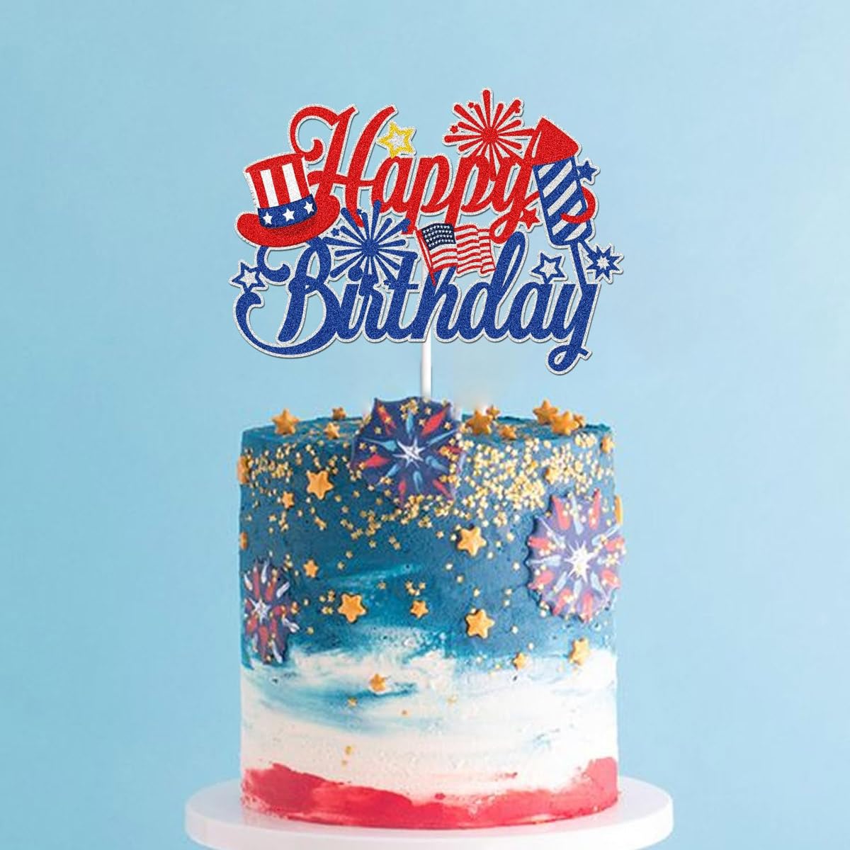 Amazon.co.jp: Happy Birthday 7月4日 ケーキトッパー アメリカ USA