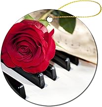 Christmas Decorations, Christmas Tree Hanging Rose and Piano Ceramic Ornament Decorations Souvenir Decor