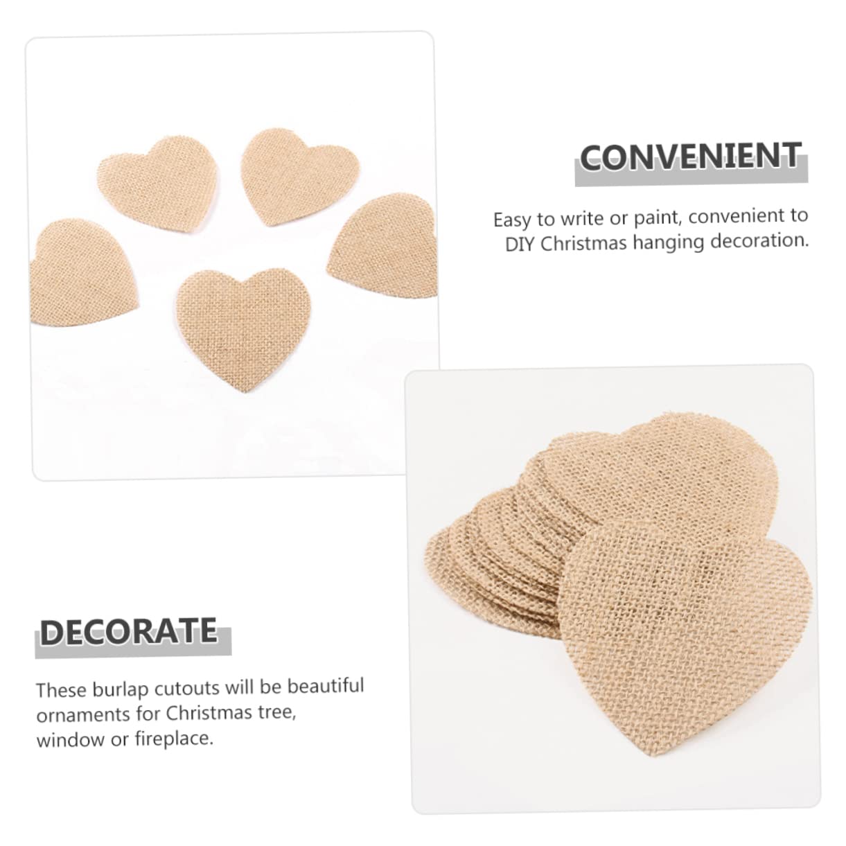 EXCEART 5 Sets Sackleinenformen Zum Basteln: Weihnachtsbaum-hängeornamente Wimpelkette „Frohe Weihnachten“ Aus Sackleinen 20 Stück * 5