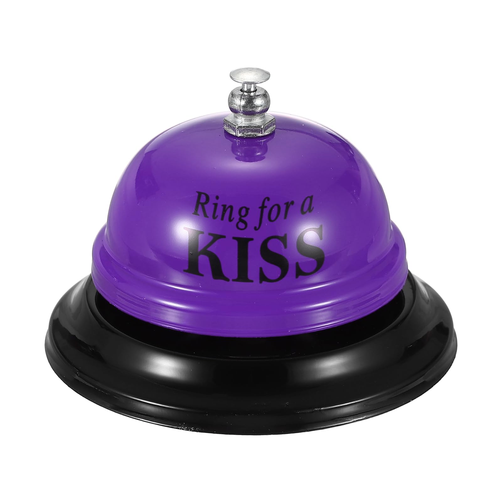 PATIKIL Desk Bell, 3.3" Front Desk Service Call Bell Metal Ringing Loud Clear Reception Counter Bar Ring for Restaurant Hotel Game Classroom Dinner Pet Dog Training(KISS, Purple)