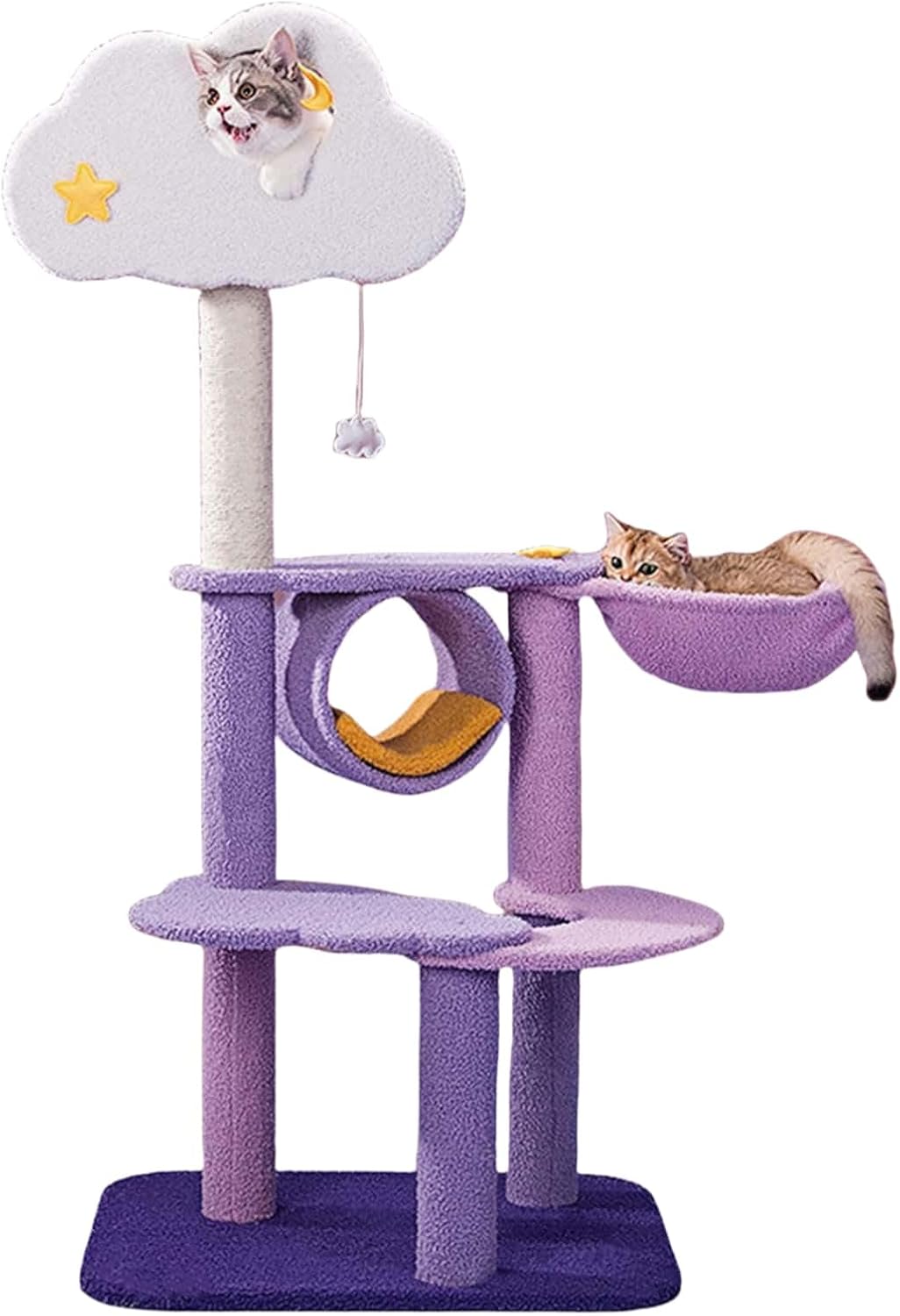 キャットタワー 据え置き 大型猫 猫タワースリム 突っ張り人気 猫タワー ミニ 多頭飼い ハンモック 見晴台 麻紐 爪研ぎ 省スペー