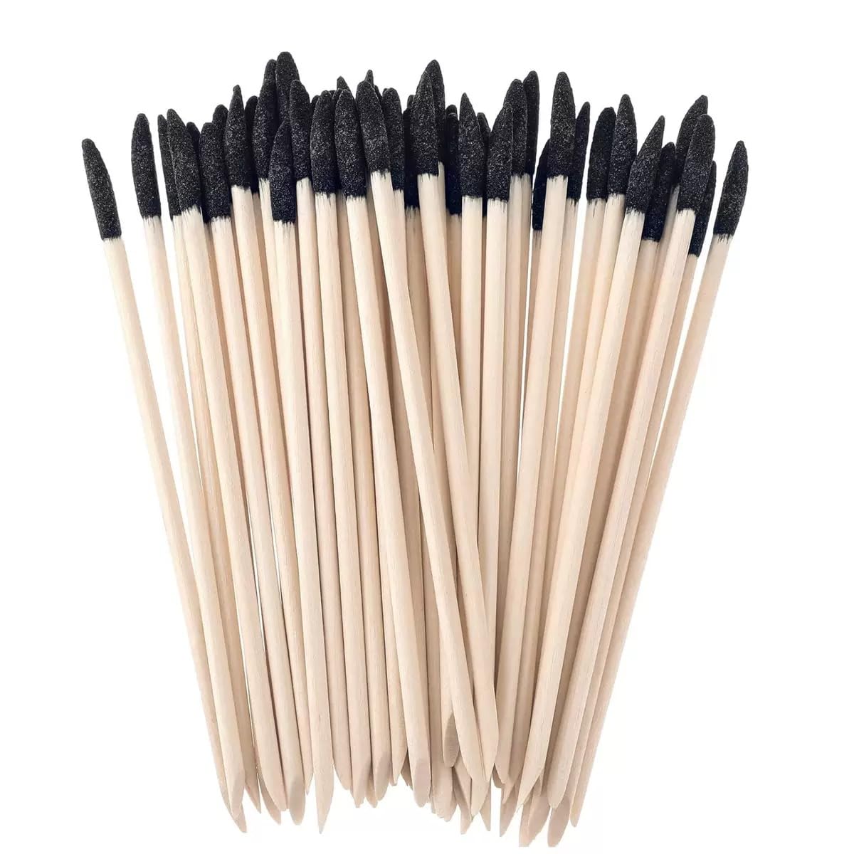 25 Pack Black Head Sanding Sticks Tight Spaces Matchsticks Slanted Twigs Tools Fine Detailing for Plastic Models Wood Hobby