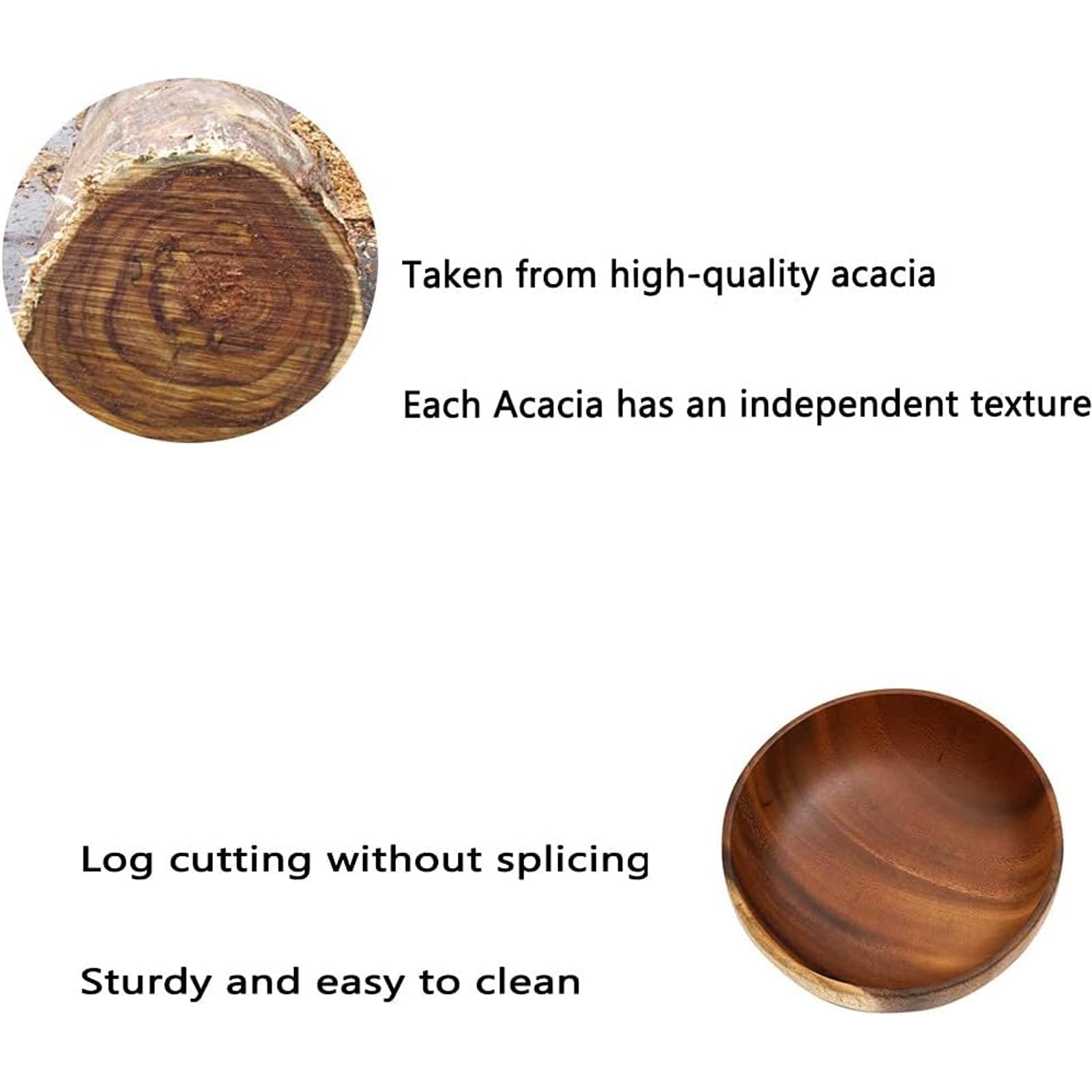 Cuenco De Madera, Ensaladera De Madera, Cuenco Grande De Madera para Comida, Frutas, Ensaladas Y Decoración para Regalos