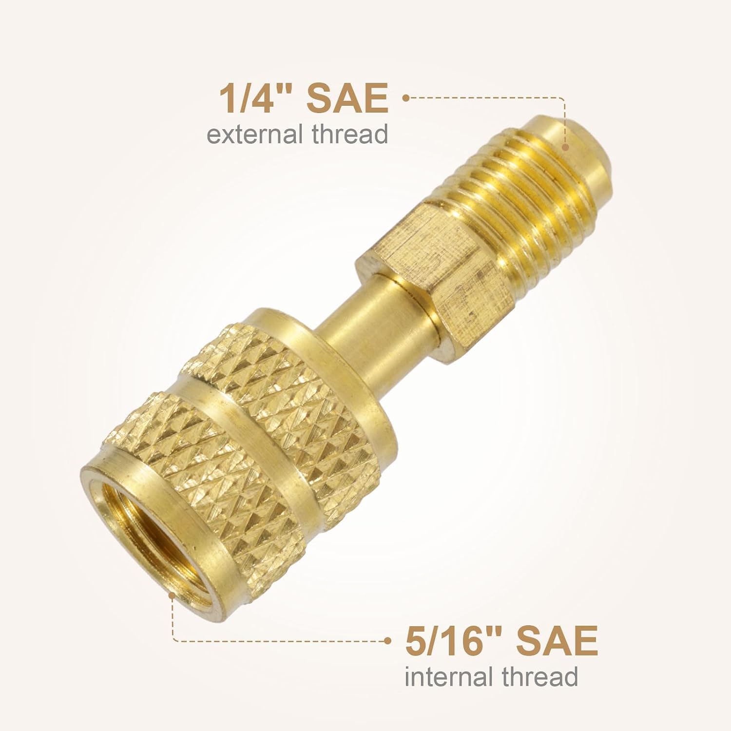 lasuroa 2pcs R410A Adapter for Mini Split System, 5/16" SAE Female to 1/4" SAE Male Flare Charging Vacuum Port Adapter Straight Adapters Fitting for HVAC Air Conditioner Refrigeration
