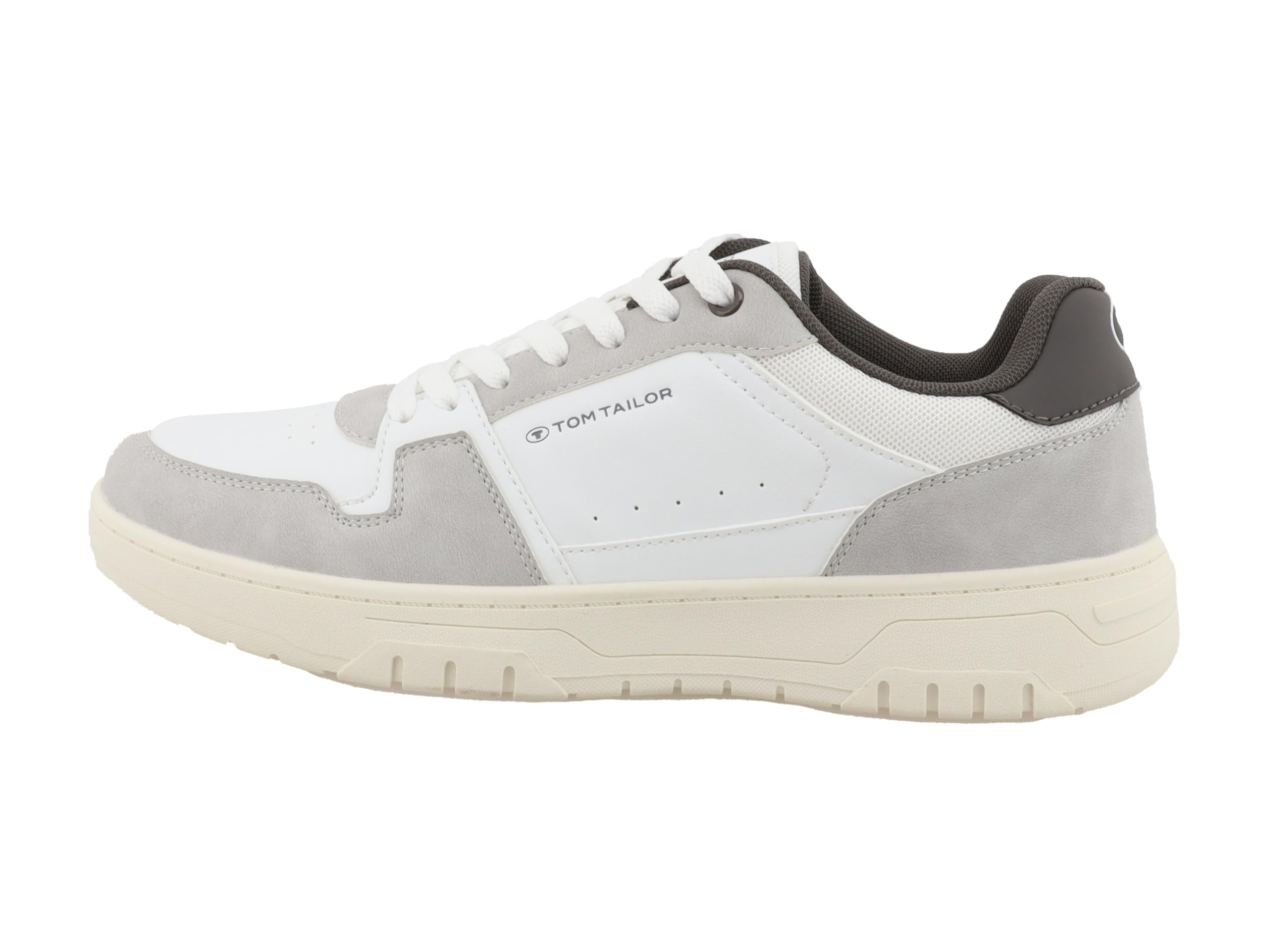 TOM TAILOR Men's 9580200001 Sneaker, White Ltgrey, 7.5 UK