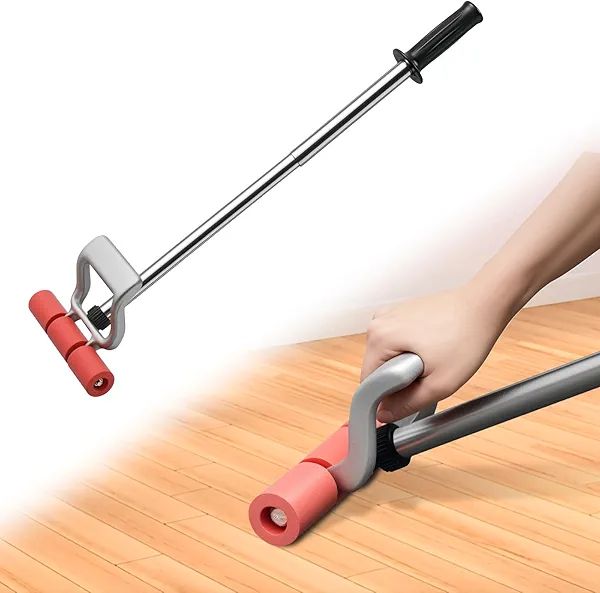 Floor and Wall Roller for Vinyl Flooring,Heavy Duty Adjustable Rollers with Extendable 17" to 27" Handle Rubber Nylon Wheels for Linoleum, Carpet, LVP, Veneer and Wall Covering