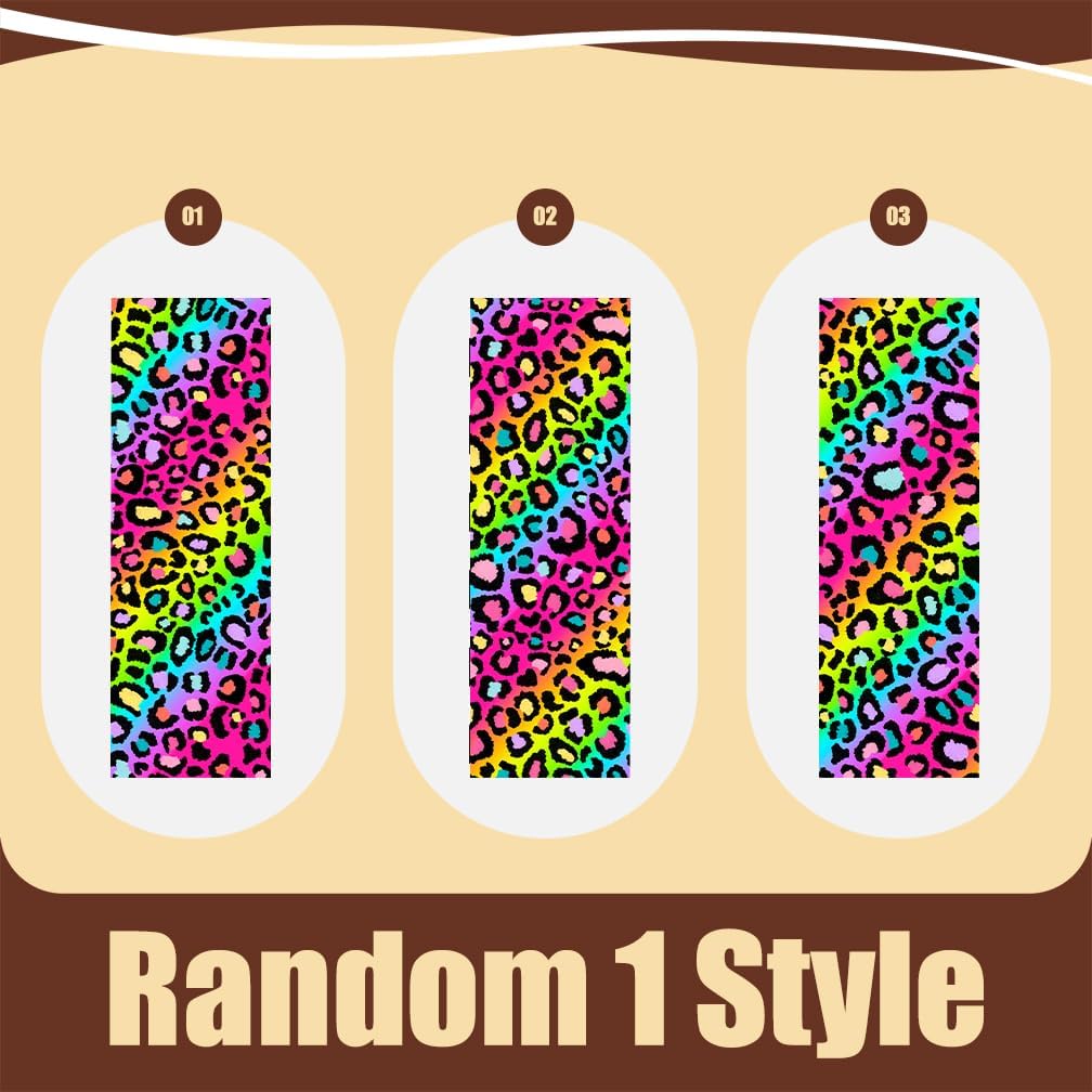 Leopard Print Edible Cake Wrap Topper Decoration Rainbow, 1 Random Border, 4×12 Inches