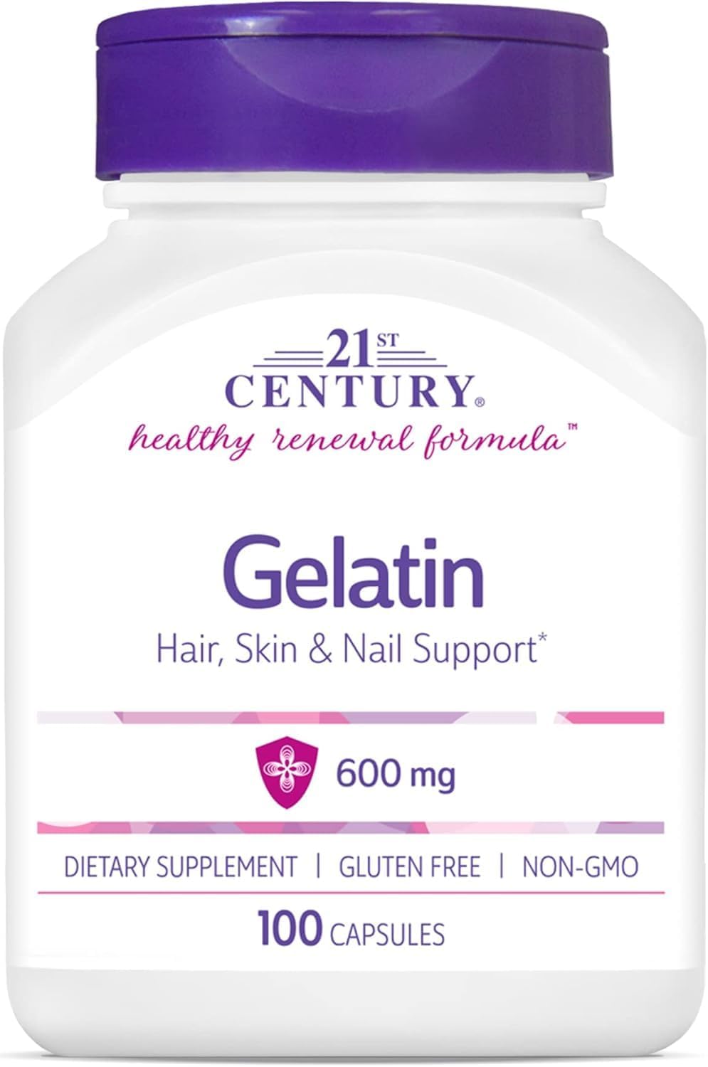21st Century, Gelatin, 600 mg, 100 Capsules - 3PC