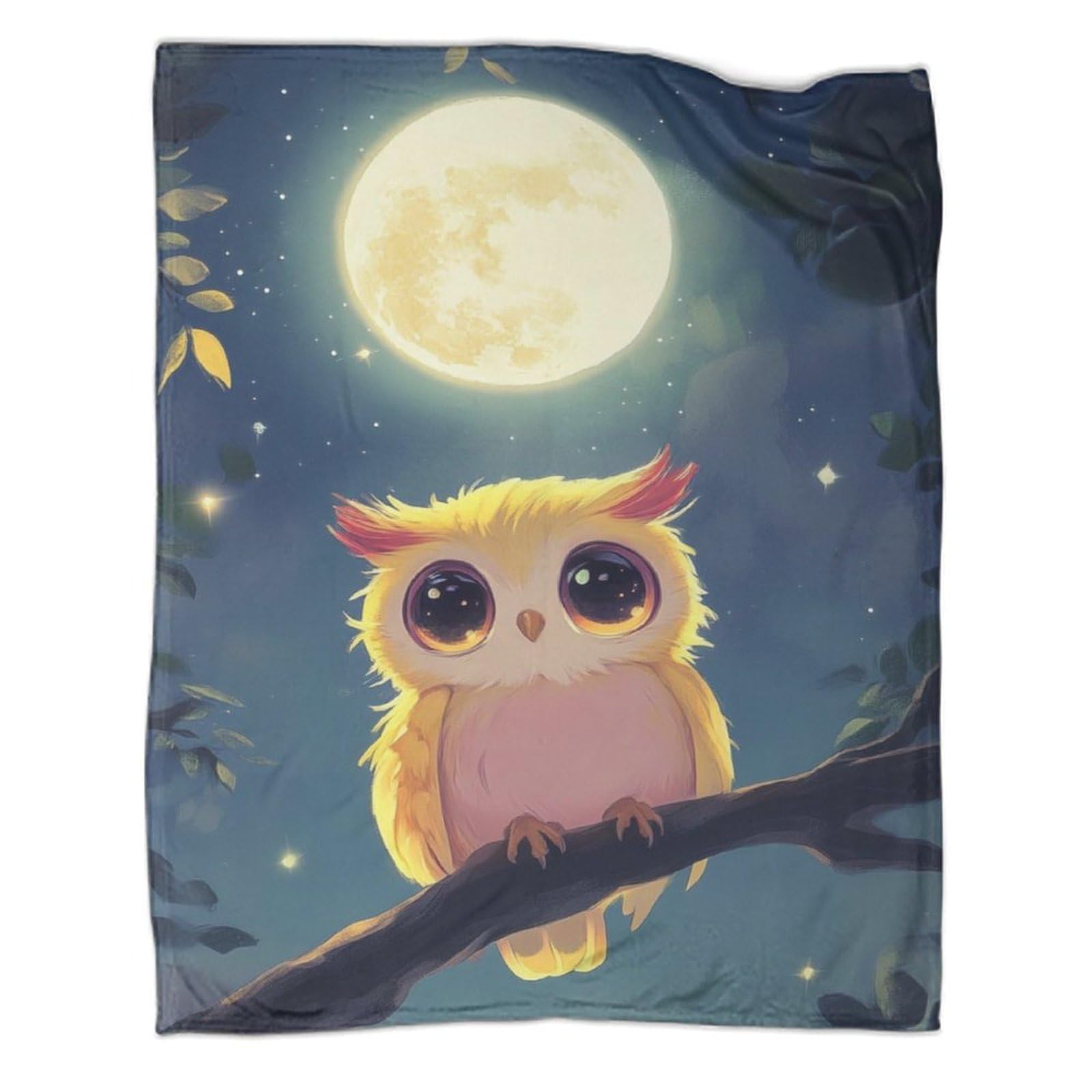 Couverture Douillette Chouette Mignonne Flanelle | Plaid Couchage Oiseau Chaud 127x152cm