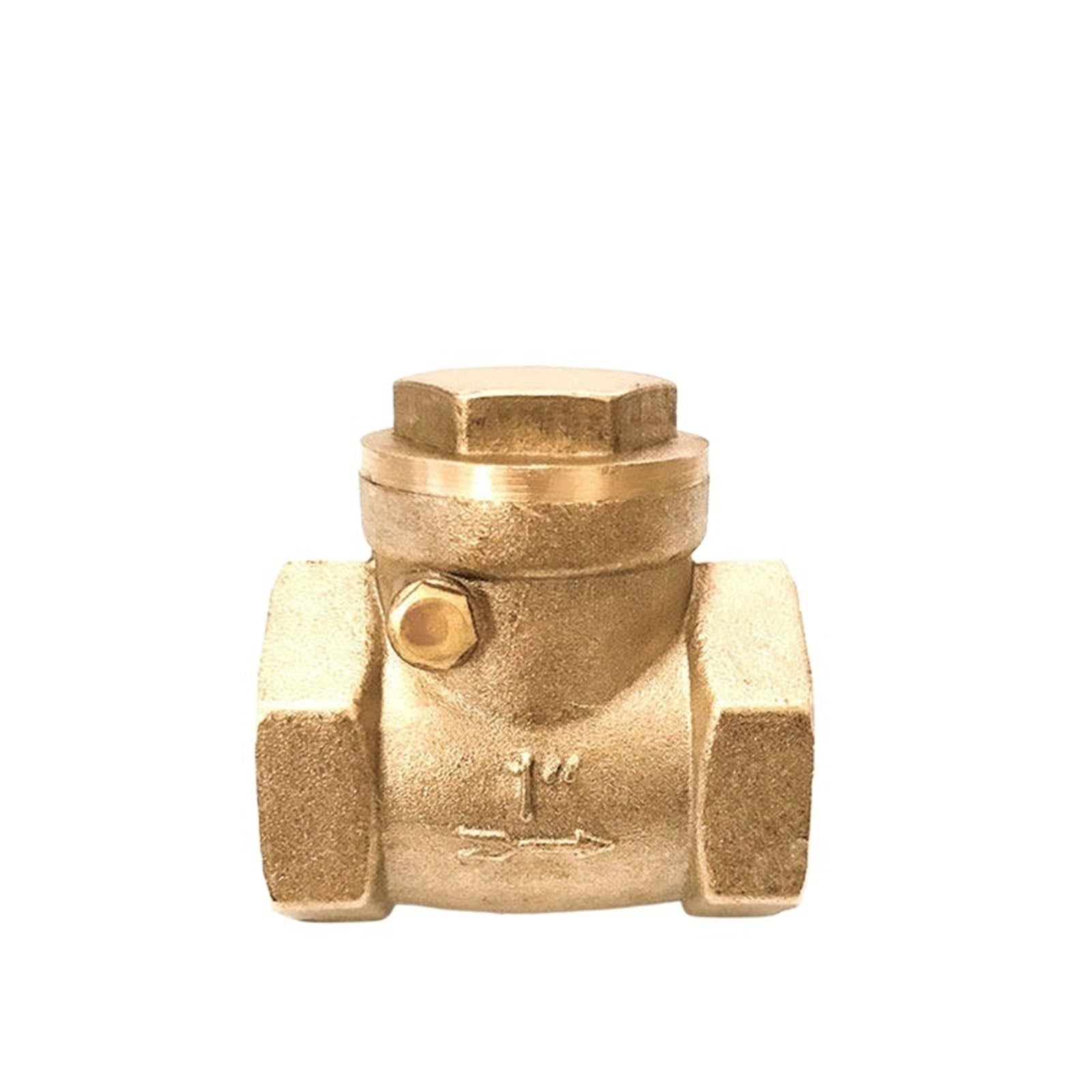 Mosiężny poziomy zawór zwrotny z gwintem wewnętrznym 1/2", 3/4", 1", 2", 3" i 4", aby zapobiec cofaniu się wody. (1-1/2")