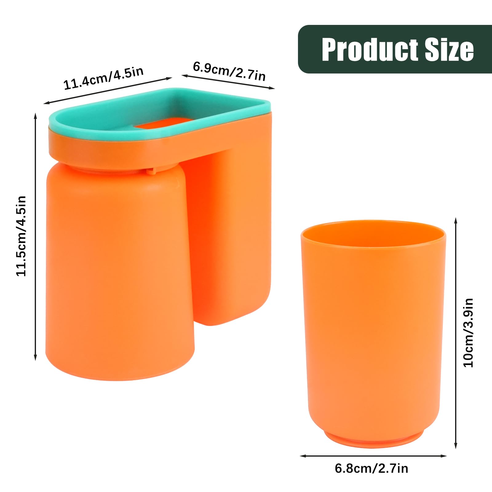 Juego de 4 soportes para cepillos de dientes montados en la pared con tazas, juego de soportes adhesivos para cepillo de dientes para baño, organizador de almacenamiento de pasta de dientes 2 en 1