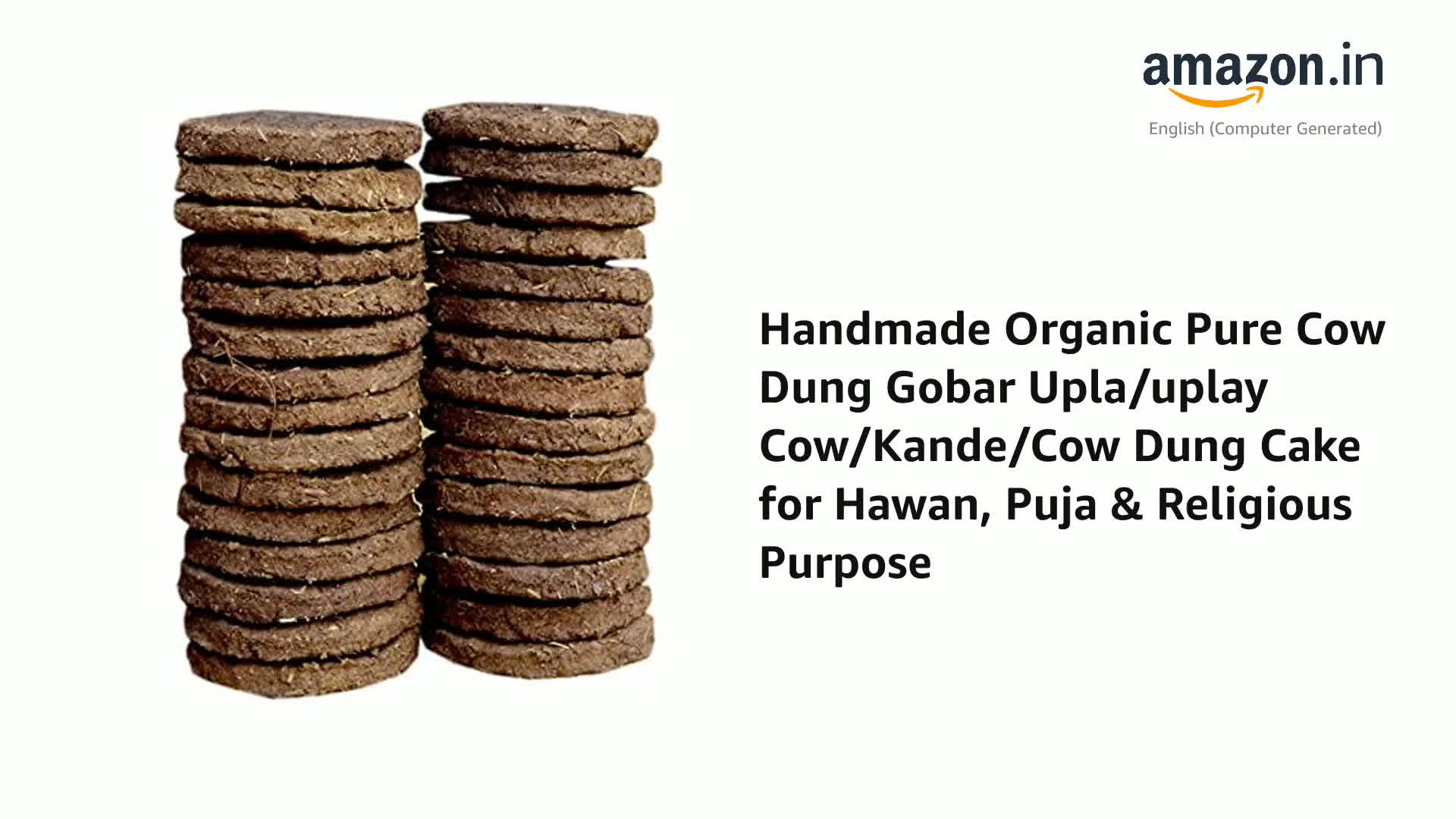 Handmade Organic Pure Cow Dung Gobar Upla/uplay Cow/Kande/Cow Dung Cake for  Hawan, Puja & Religious Purpose (Pack of 50) : Amazon.in: Home & Kitchen