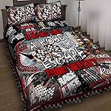 Dirt Track Racing Quilt Bed Set Bedding Set 3 Pieces Quilt Cover with Pillowcase Cover Soft...