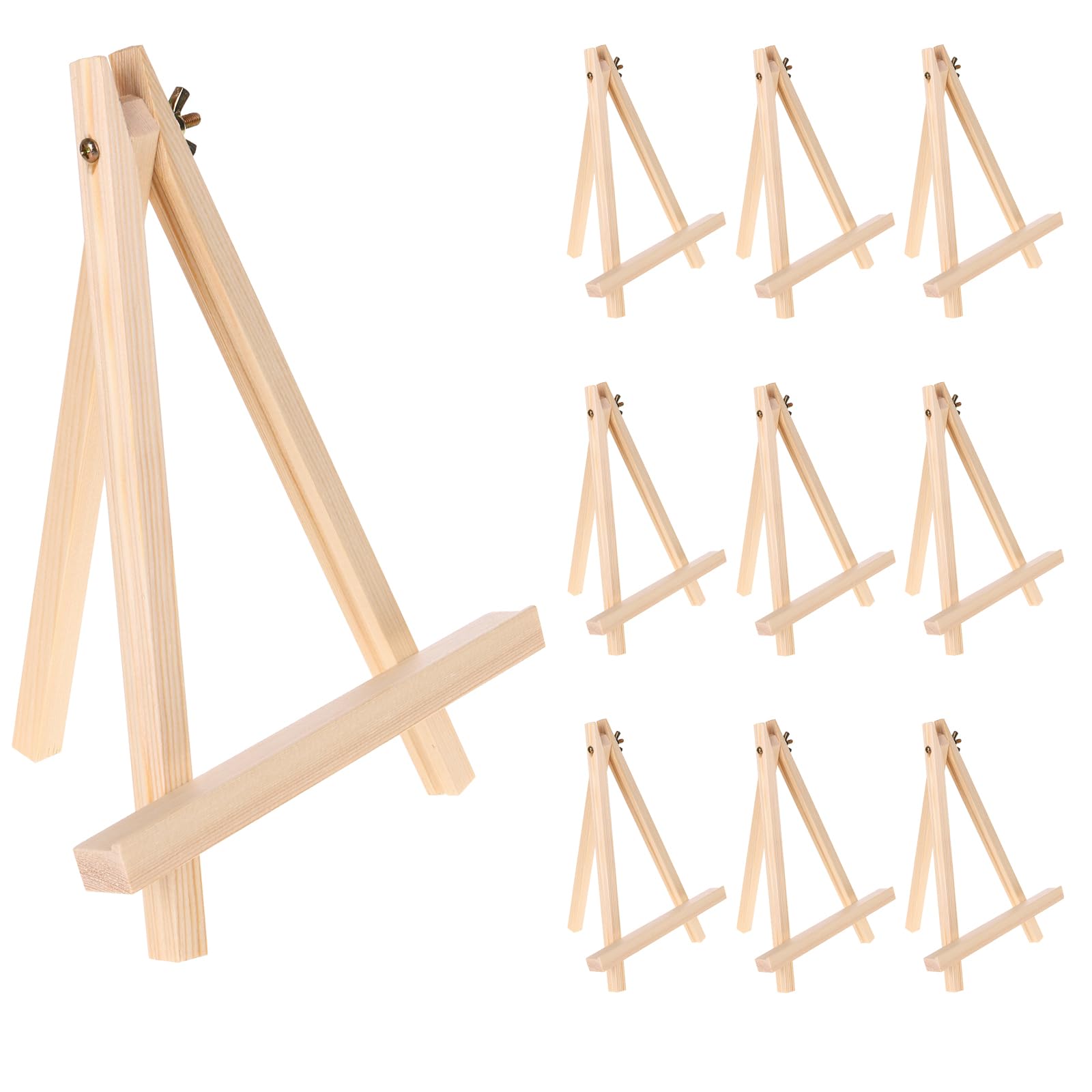 Jekkis Easel for Painting, 9-Inch Tabletop Easels Set of 12, Tall Wood Display Stands for Canvas, Art Craft Easel for Artists and Students