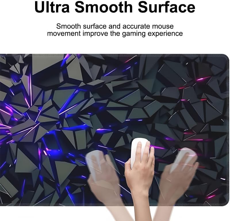 Image of Crystals Design Gaming Mouse Pad, 700 x 300 x 2mm Mousepad with Anti Slip Rubber Base,Smooth Surface,Extended Gaming Desk Mat,Waterproof Mouse Pad for PC, Laptop, Keyboard