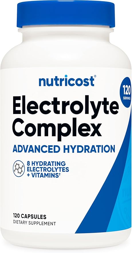 Nutricost Electrolyte Complex Advanced Hydration (120 Capsules) - 8 Hydrating Electrolytes & Vitamins, Gluten Free, Non-GMO, Vegetarian