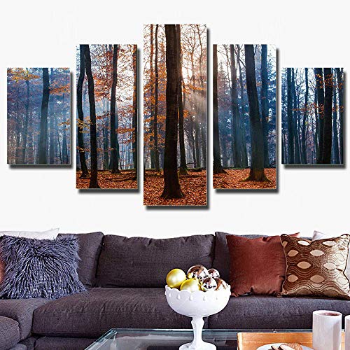 Impression sur toile intissée 5 pieces Fenglin pour tableau mural moderne et décoration de salon