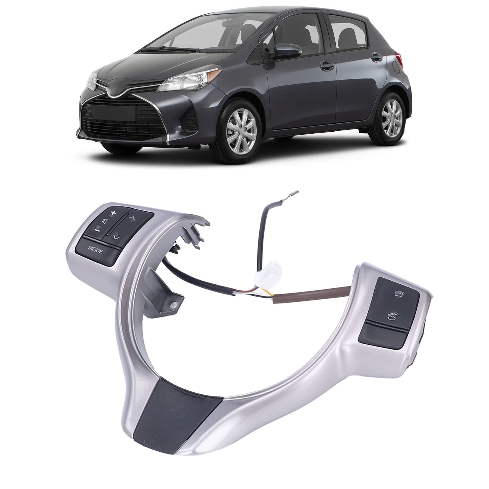 CFTGIW Interruttore del Volante d'argento Multifunzione Controllo Adattamento dell'auto Sostituzione per il Volante 2012-2017 Switching Wheel Wheel Control Pulsante Pulsante