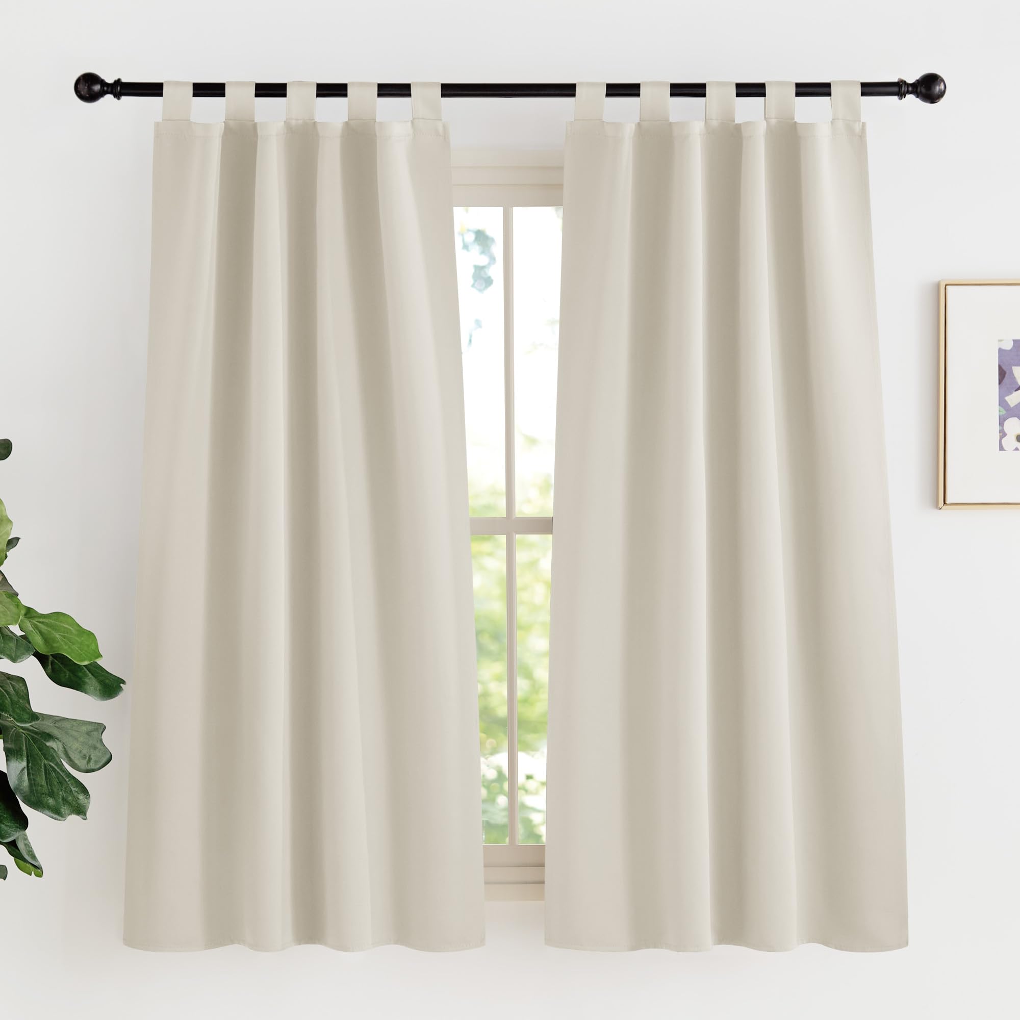 KGORGE Schlaufenvorhang Blickdicht Kurz Schlaufenschal 2er Set Vorhänge Scheibengardinen Modern Vorhang Schlafzimmer Verdunklungsvorhänge Thermo Gardinen Küche