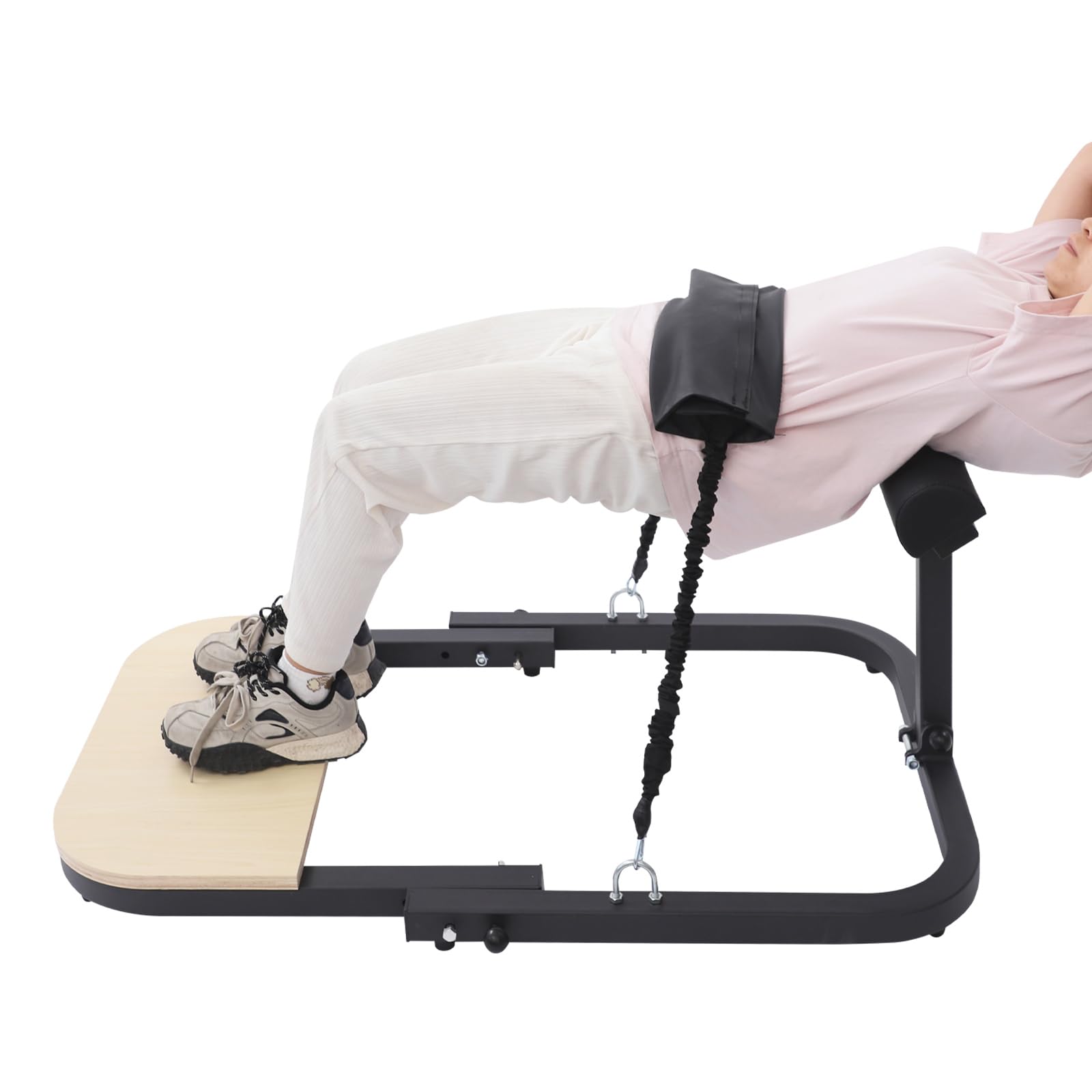 Glute Trainer - Máquina de tonificación de cadera para el hogar, dispositivo de cadera con 2 bandas elásticas, entrenamiento de glúteos y suelo pélvico, plegable, dispositivo de fitness hasta