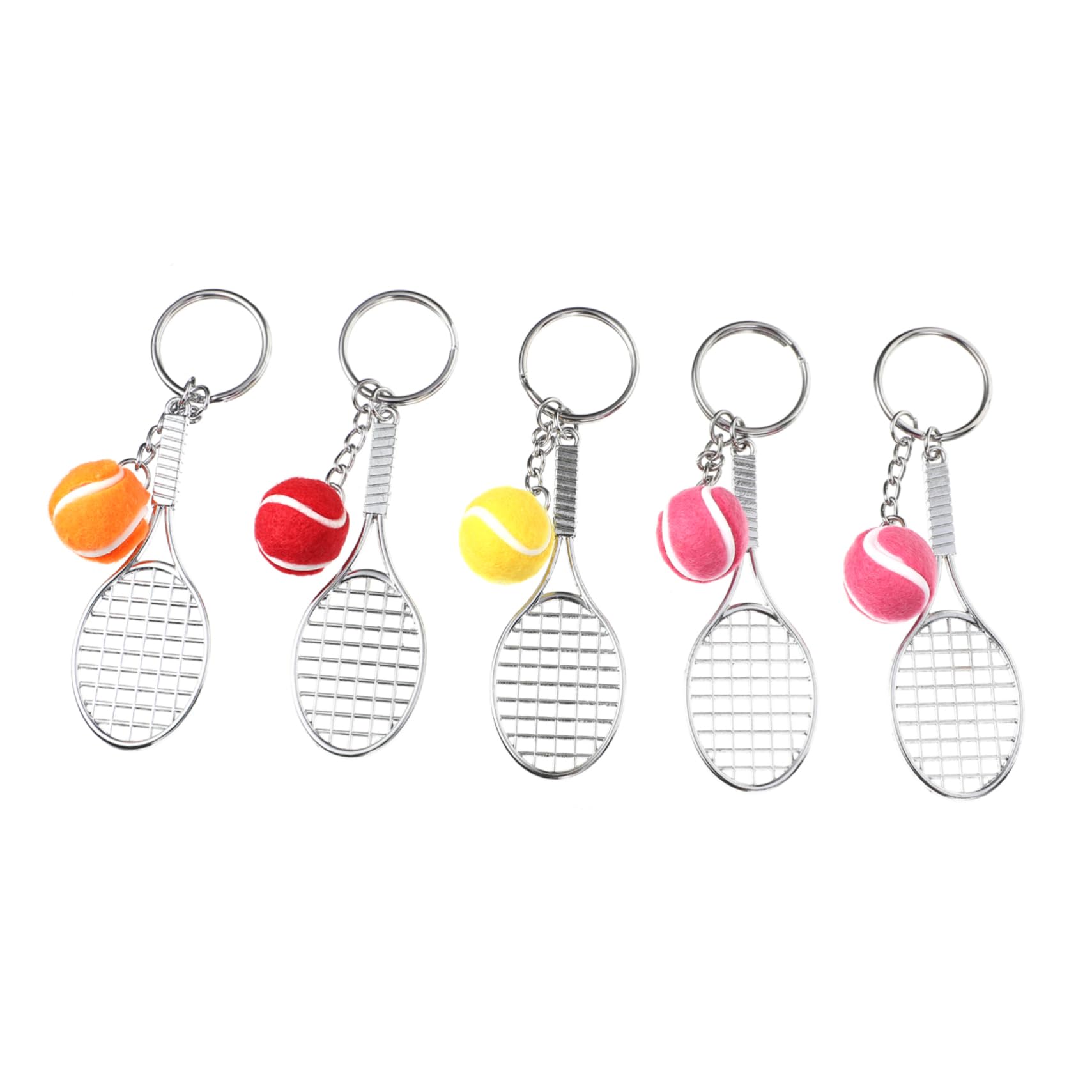 Beavorty 3 Set Portachiavi Da Tennis Racqueto La Racchetta Catena Chiave Racchetta Da Pong Gomme Palla Palline Decorazioni Chiave Portachiavi Con Racchetta Da Tennis Metallo 5 Pezzi*3