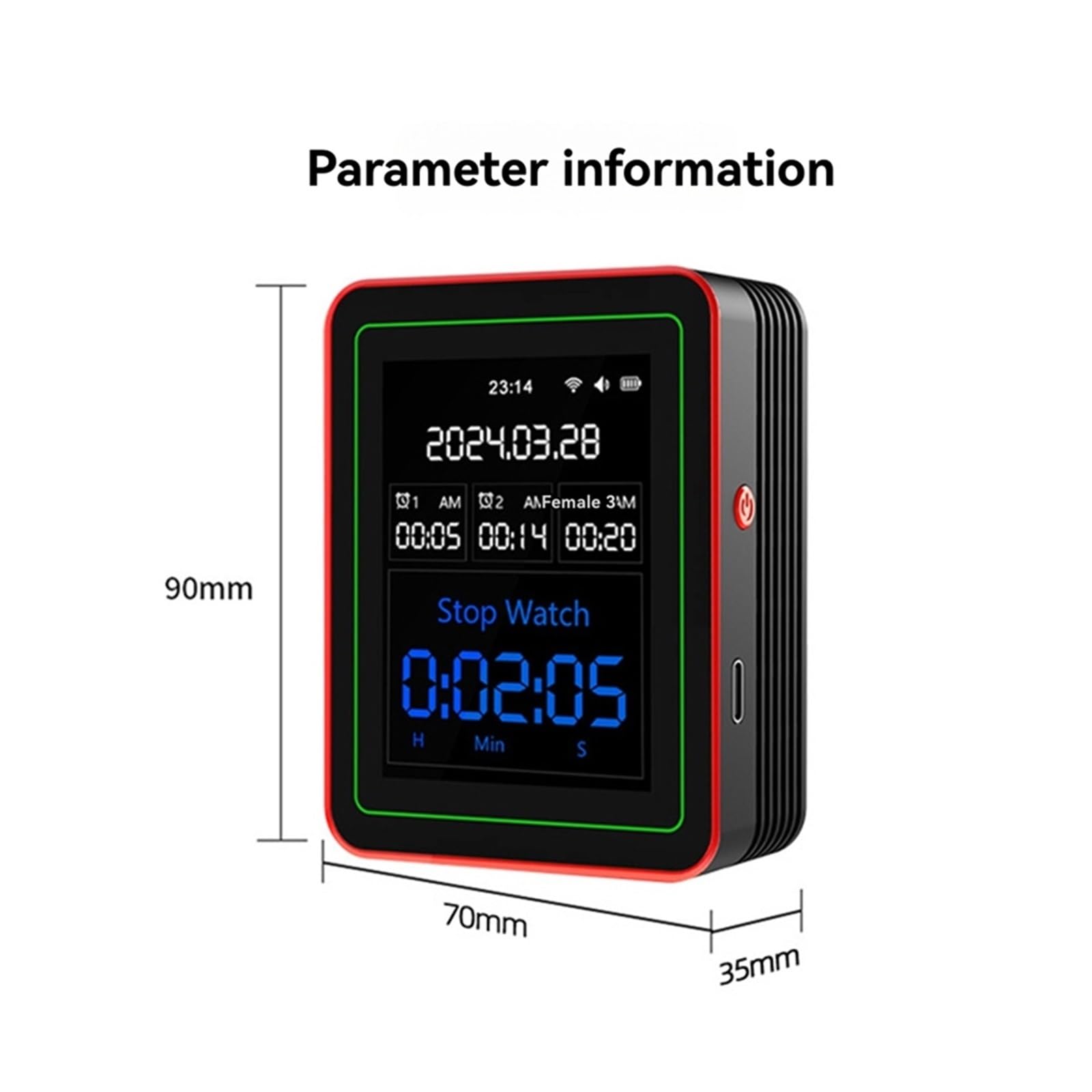 Rilevatore di gas, Rilevatore di qualità 'aria digitale domestico ricaricabile Tuya WIFI 15 in 1 CO2/CO/TVOC/HCHO/PM2.5/Temp/Umidità for la casa intelligente(Black White)