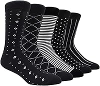 TOEJYJ Men's Fun Pattern Dress Socks - Colorful Striped Novelty Crew Socks, Funny Casual Cotton Pack Size 10-13