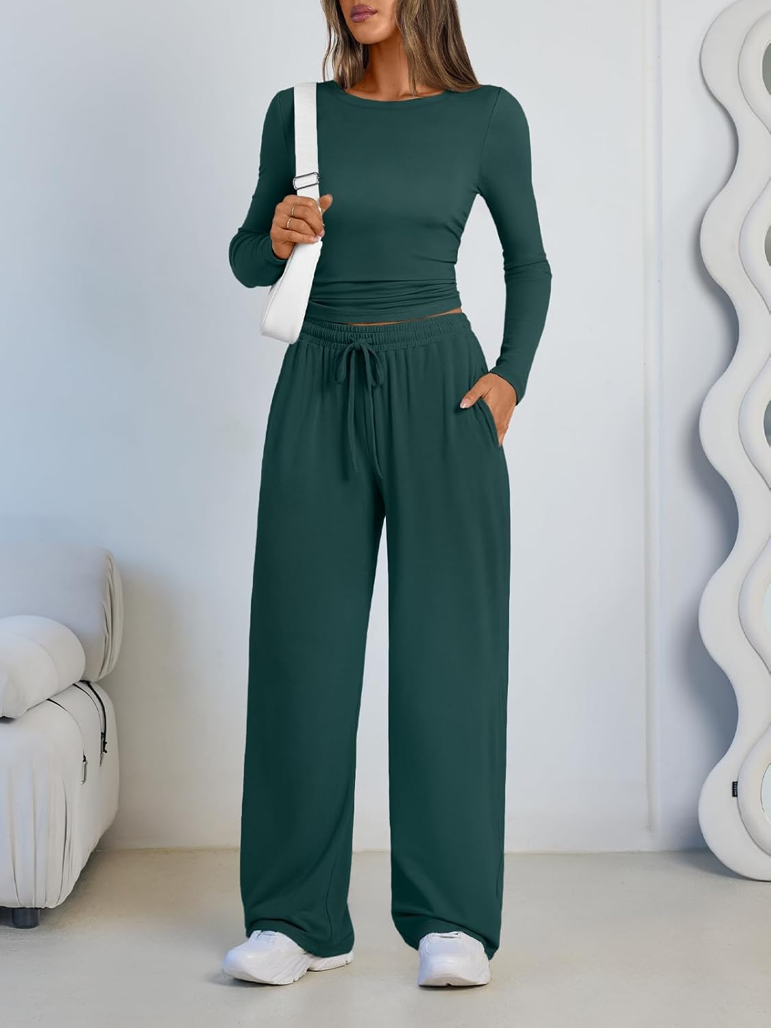 LILLUSORY 2 Piece Lounge Sets for Women Fall Outfits 2026 Two Piece Travel Sweatsuits Business Casual Fashion Clothes - Image 5