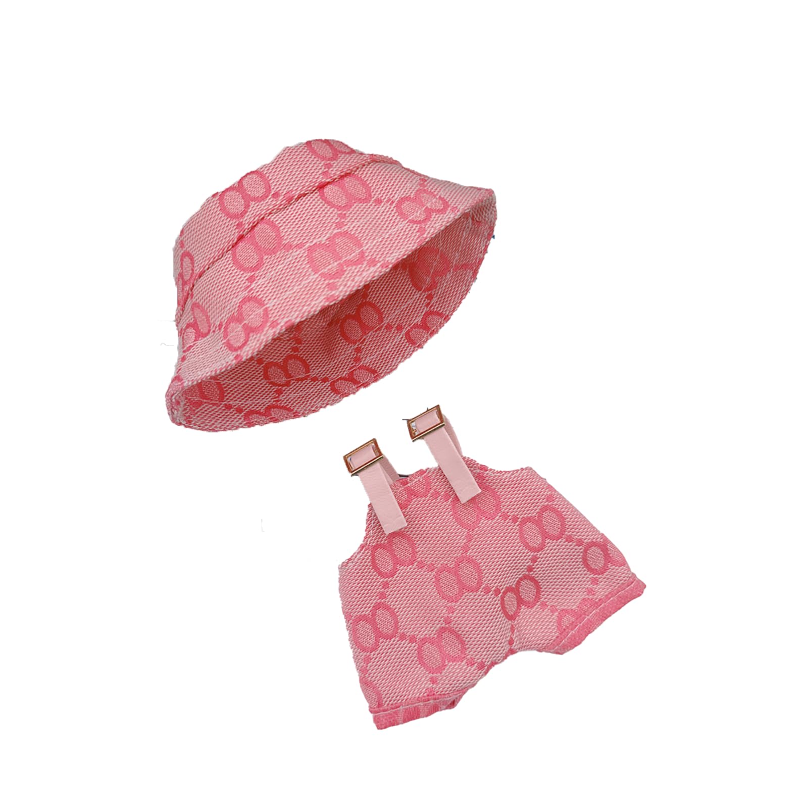 for Labubu Clothes, 2 Set Doll Clothes for Labubu Outfits Adorable Lububu Accessories Stylish Exquisite Unique Designer Clothing for La bubu Luxury Hat & Overalls Suit,Red