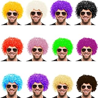 Afro peruka z lokówkami XXL dla mężczyzn i kobiet, na karnawał, niebieska
