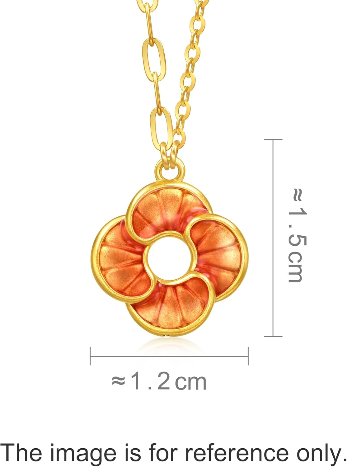 CHOW SANG SANG 999 24K Gold MINTYGREEN Auspicious Windmill Dual Sided Wear Dainty Necklace for Women 47cm 95573N