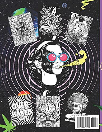 MIDNIGHT STONER Coloring Book + BONUS Bookmarks Page!!: Stoner's Perfect Gift! Funny Trippy Colorin