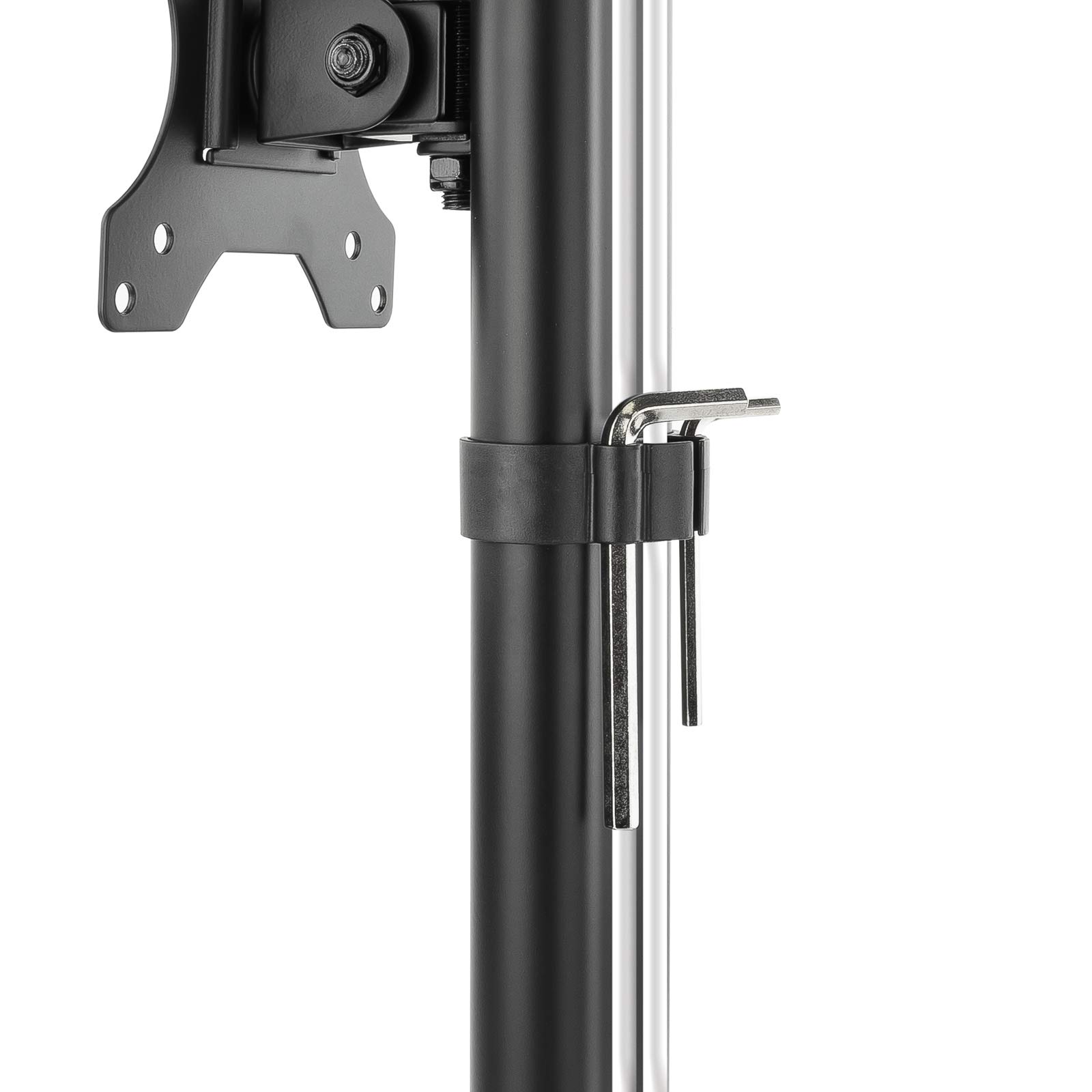 TooQ DB1127TN-B - Supporto da tavolo con regolazione in altezza per schermi da 17” a 27”, colore nero