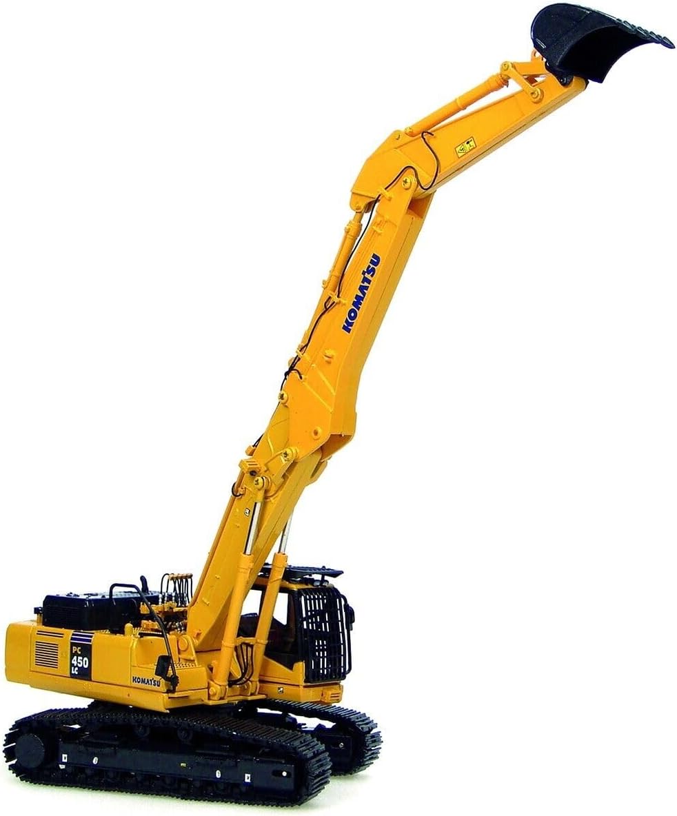 PC450LC Excavator Short Boom with Bucket Yellow 1/50 Diecast Model by Universal Hobbies UH8004