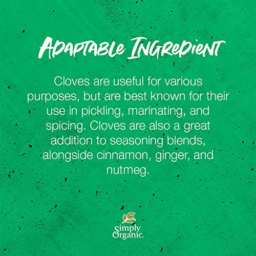 Simply Organic Whole Cloves, Certified Organic | 2.05 Oz | Syzygium Aromaticum (L.) Merr. & L. #TOP3