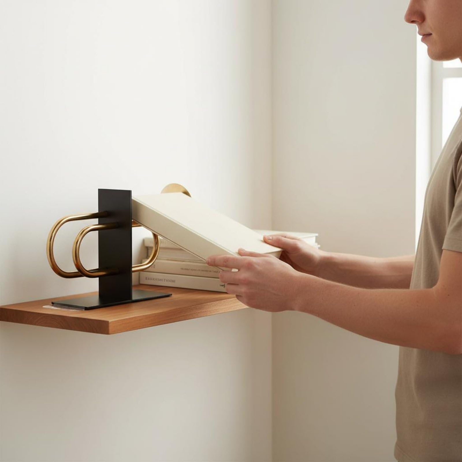 Fermalibri Decorativo Tromba Fermalibro Reggilibri Supporto Libri in Metallo Stile Moderno Linee Pulite Base Antiscivolo Supporto Affidabile Adatto per Studio Libreria Sala Lettura Vetrine
