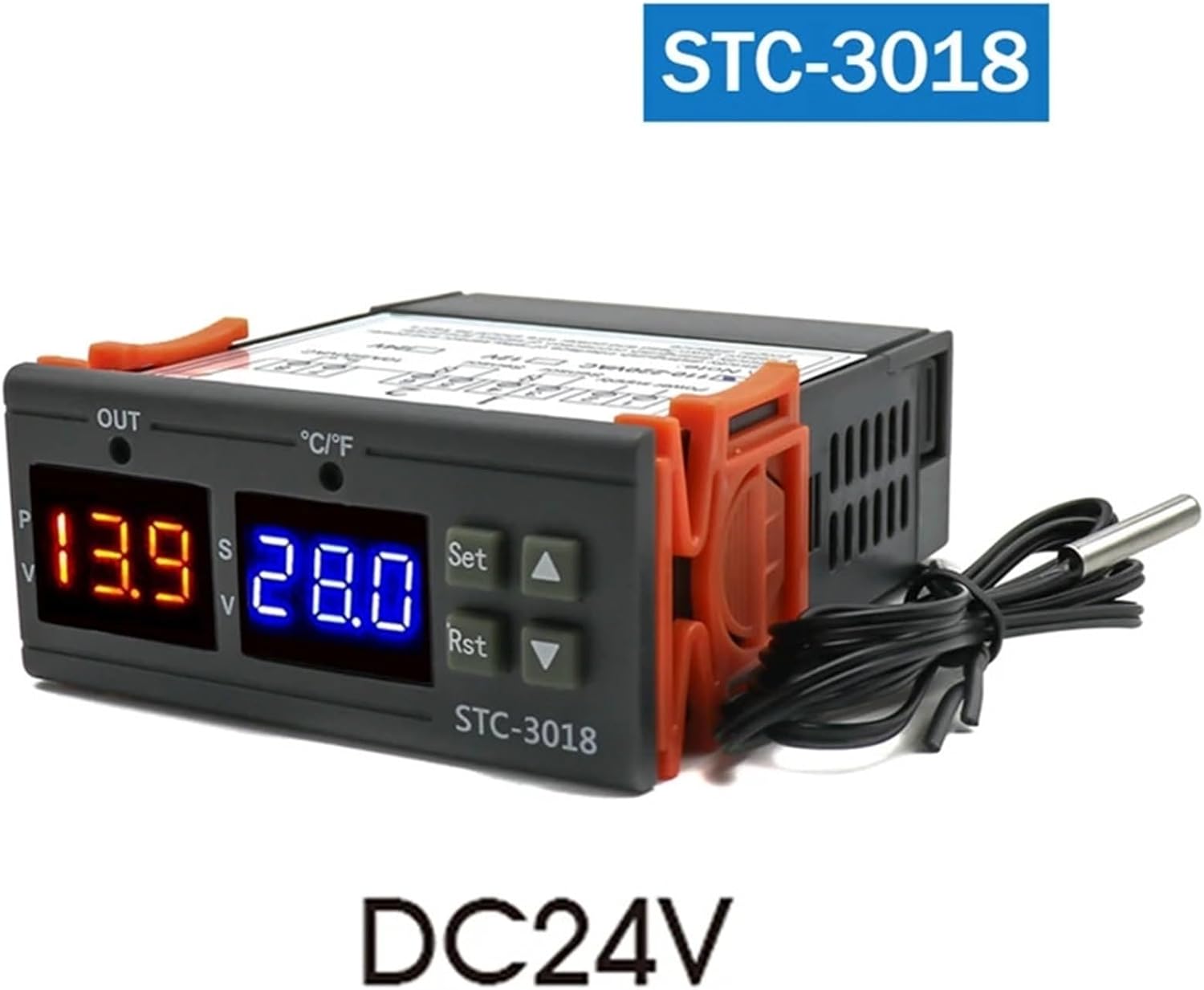 STC-3018 Dual Digital Temperature Controller Two Relay Output Thermoregulator Thermostat with Heater Cooler(As Shown 12V)