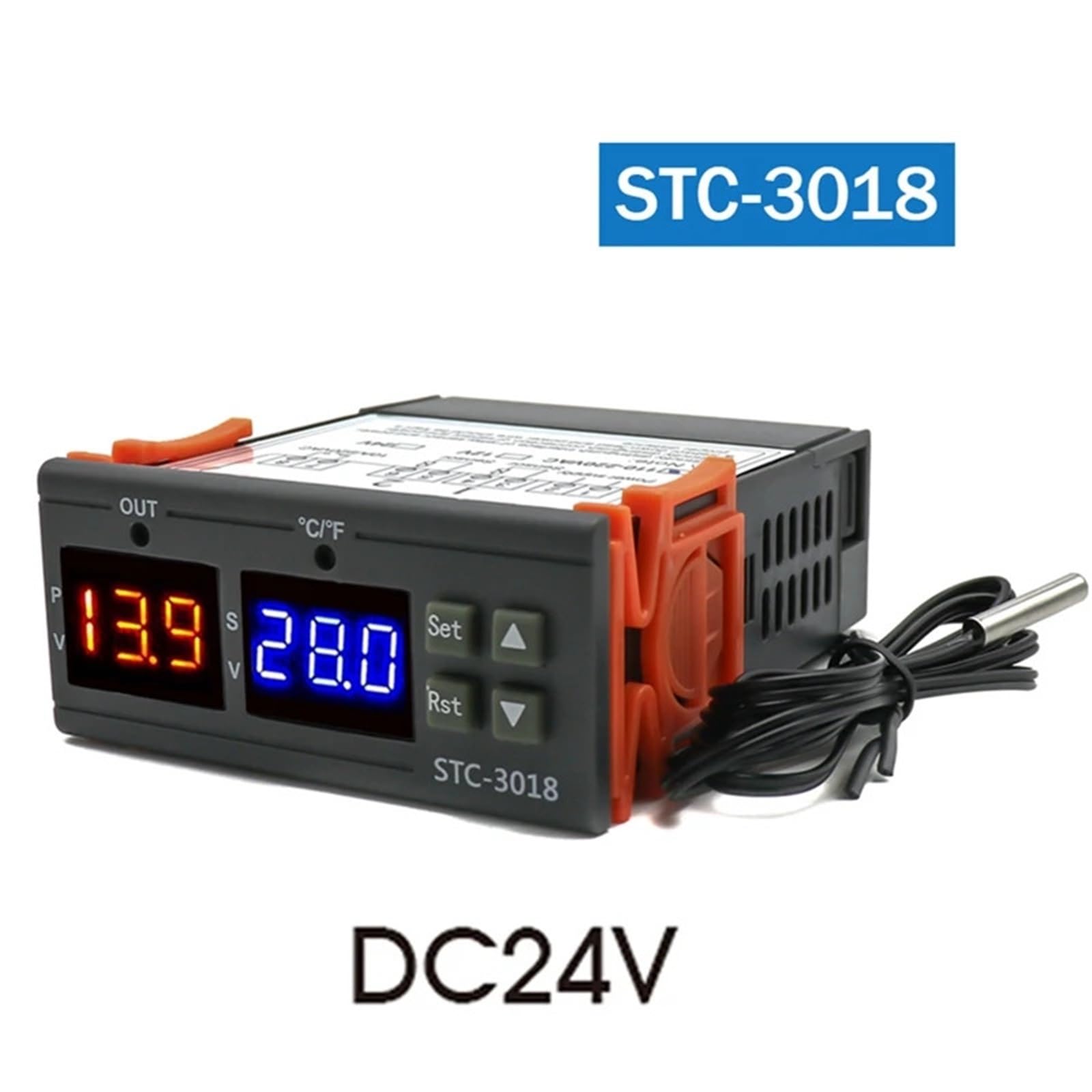STC-3018 Doppio regolatore di temperatura digitale Termostato termoregolatore a due uscite a relè con riscaldatore e raffreddatore(As Shown 12V)