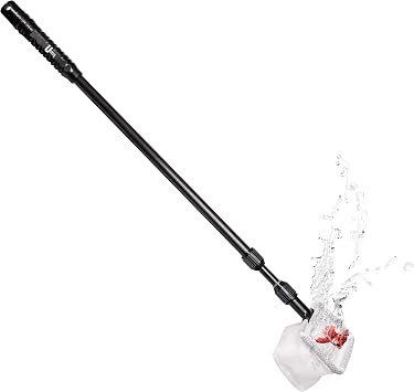 UNEAK - Aquarium Fish Net with Extendable 22"-33" Handle, Telescopic Fish Tank Nets, Fine Mesh Net for Fish and Shrimp Catching, Ponds, Creeks, and Aquariums